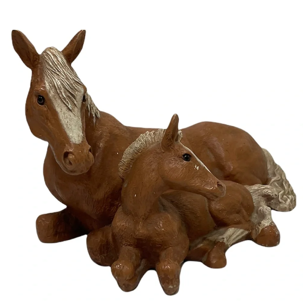 Vintage Antique Horse Sculpture Vintage 90s Homco Decor Farm Ranch Equestrian